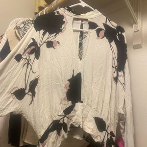 Free people open back tie shirt